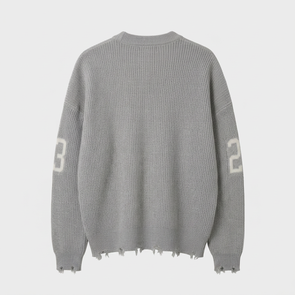 Super Flea Market+WRSTBHVR+grey distressed knit sweater+Richard Riakporhe+2